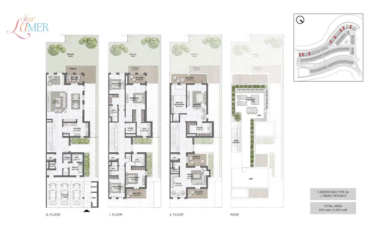 5 Bedroom Type A, Size 6824 sq.ft-- Sur La Mer 2